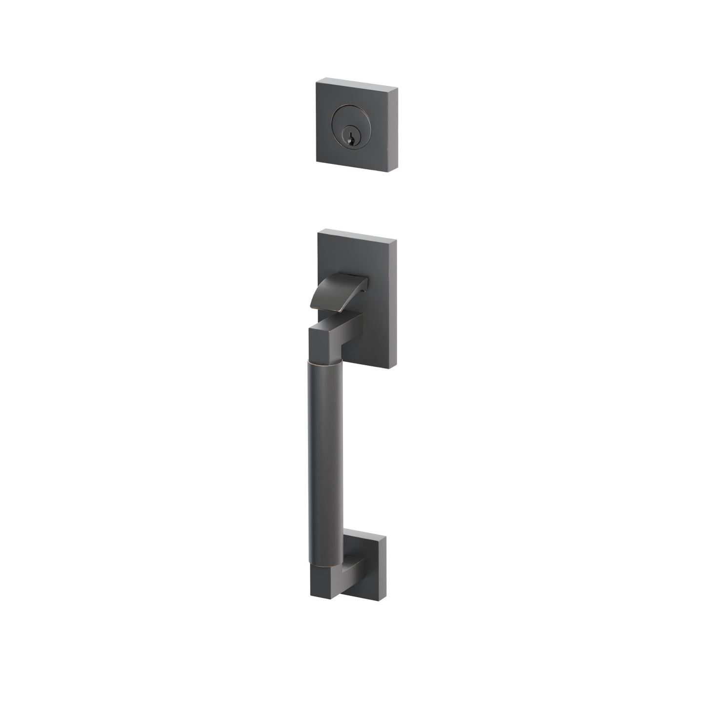 Emtek SELECT L-Square Smooth Sectional Entrance Handleset – Oil Rubbed Bronze