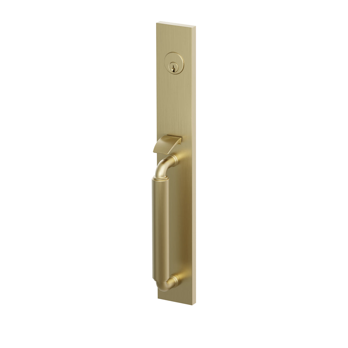 Emtek SELECT R-Bar Smooth Full Length Mortise Entrance Handleset – Satin Brass