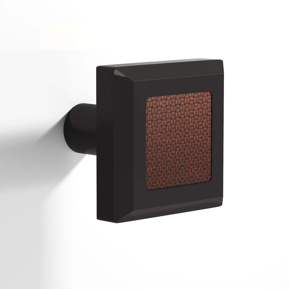 Tanner's Craft Square, Beveled Leather Cabinet Knob with Straight Post - L126 Series