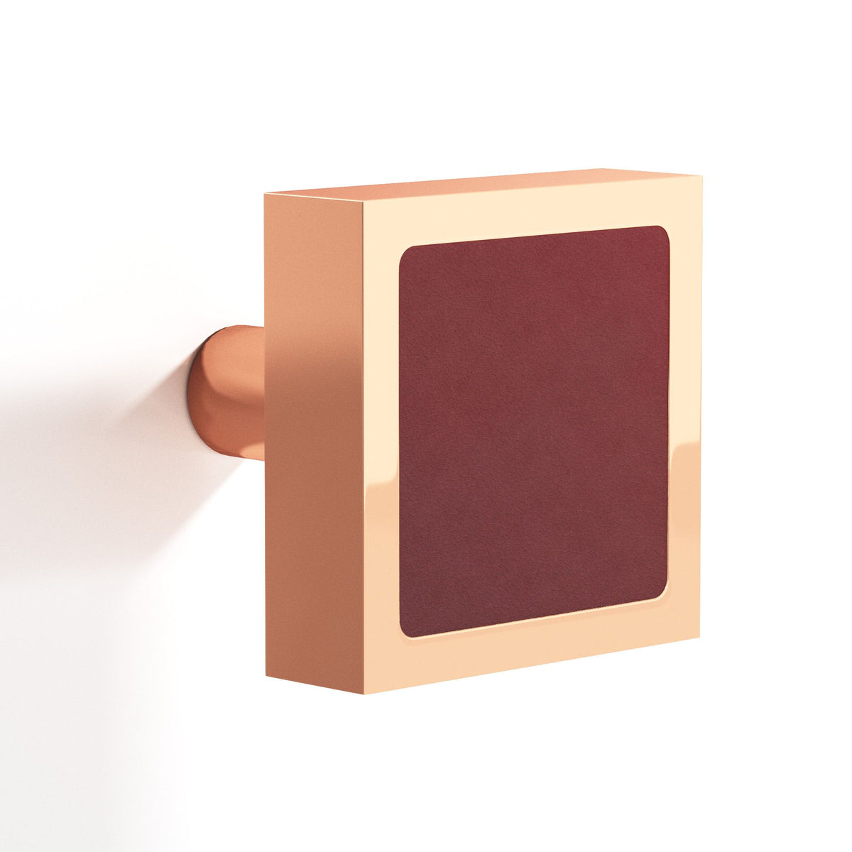 Tanner's Craft Square Leather Cabinet Knob with Straight Post - L520 Series