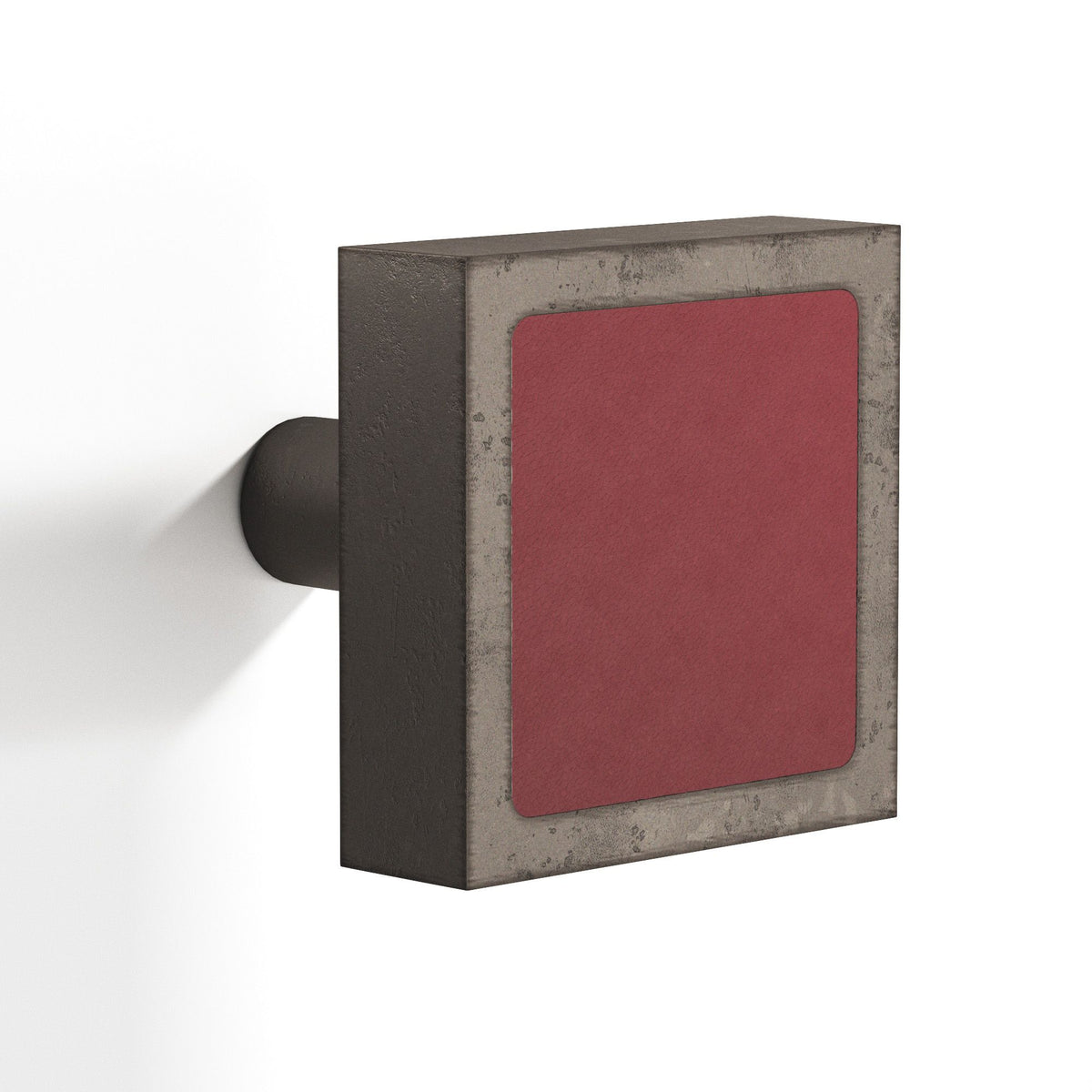 Tanner's Craft Square Leather Cabinet Knob with Straight Post - L520 Series