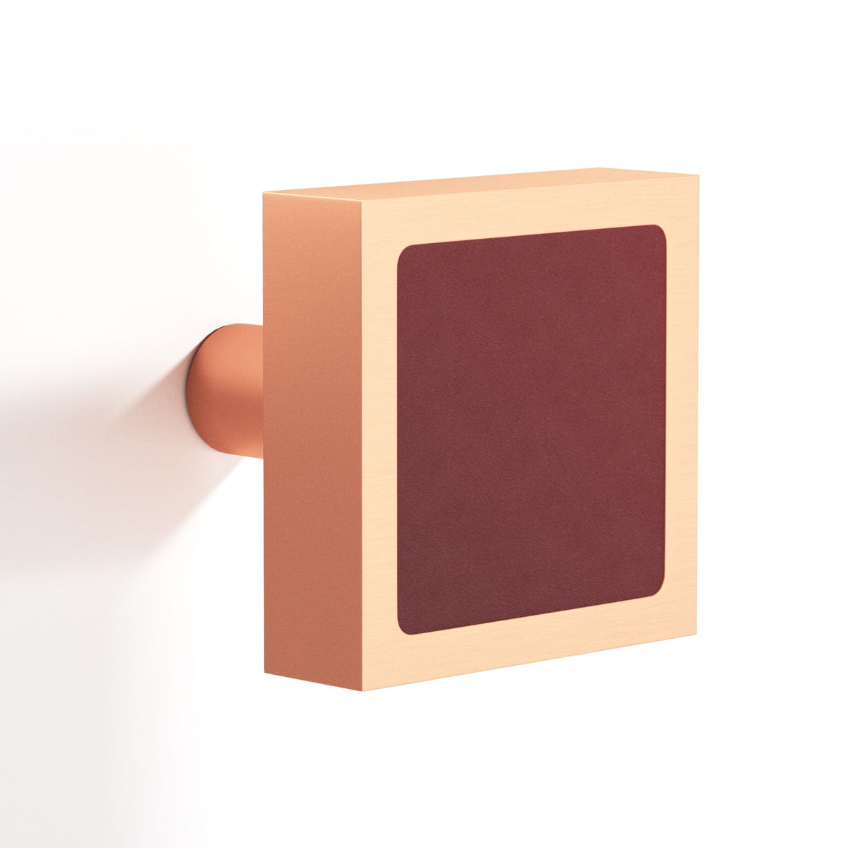Tanner's Craft Square Leather Cabinet Knob with Straight Post - L520 Series