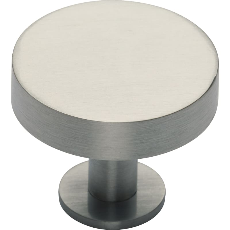Ashley Norton Knurled Disc Cabinet Knob with Rosette - 1 1/2" Dia. - Satin Nickel