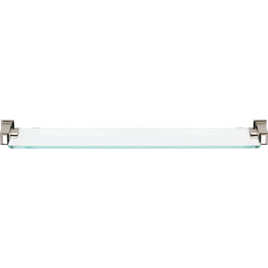 Atlas Sutton Place Bath Glass Shelf Inches Polished Nickel - Polished Nickel