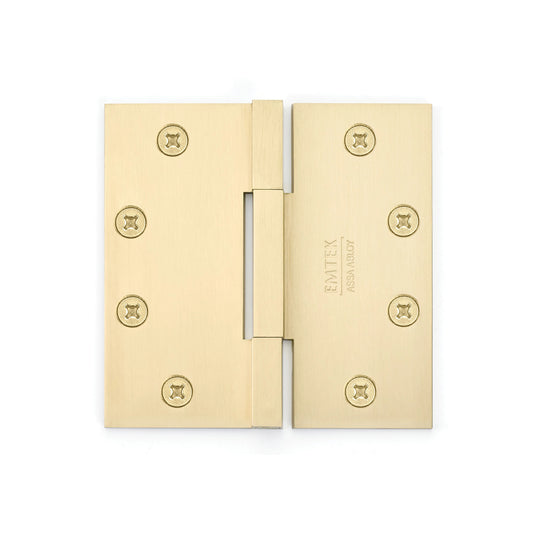 Emtek Solid Brass Hinge – Heavy Duty (Square Barrel) – Satin Brass