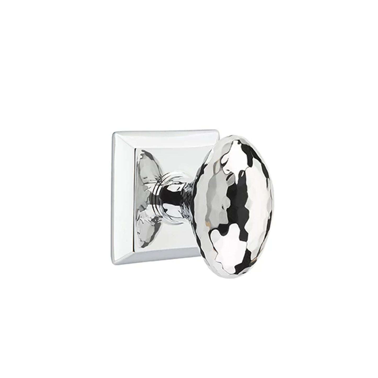 Hammered Egg Knob Polished Chrome