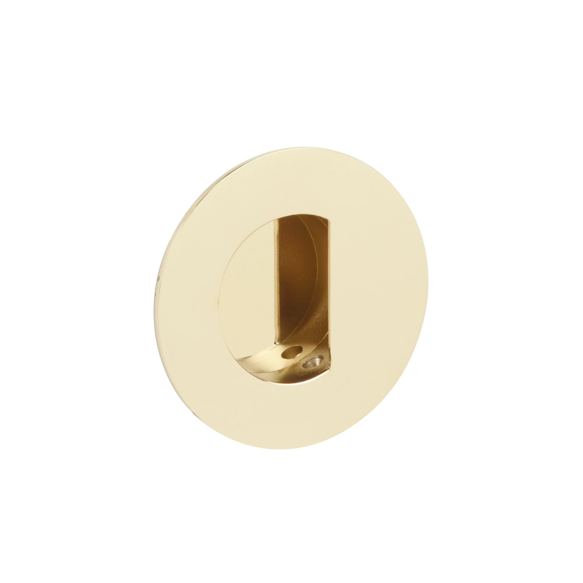 Round Flush Pull with Half Moon Pocket