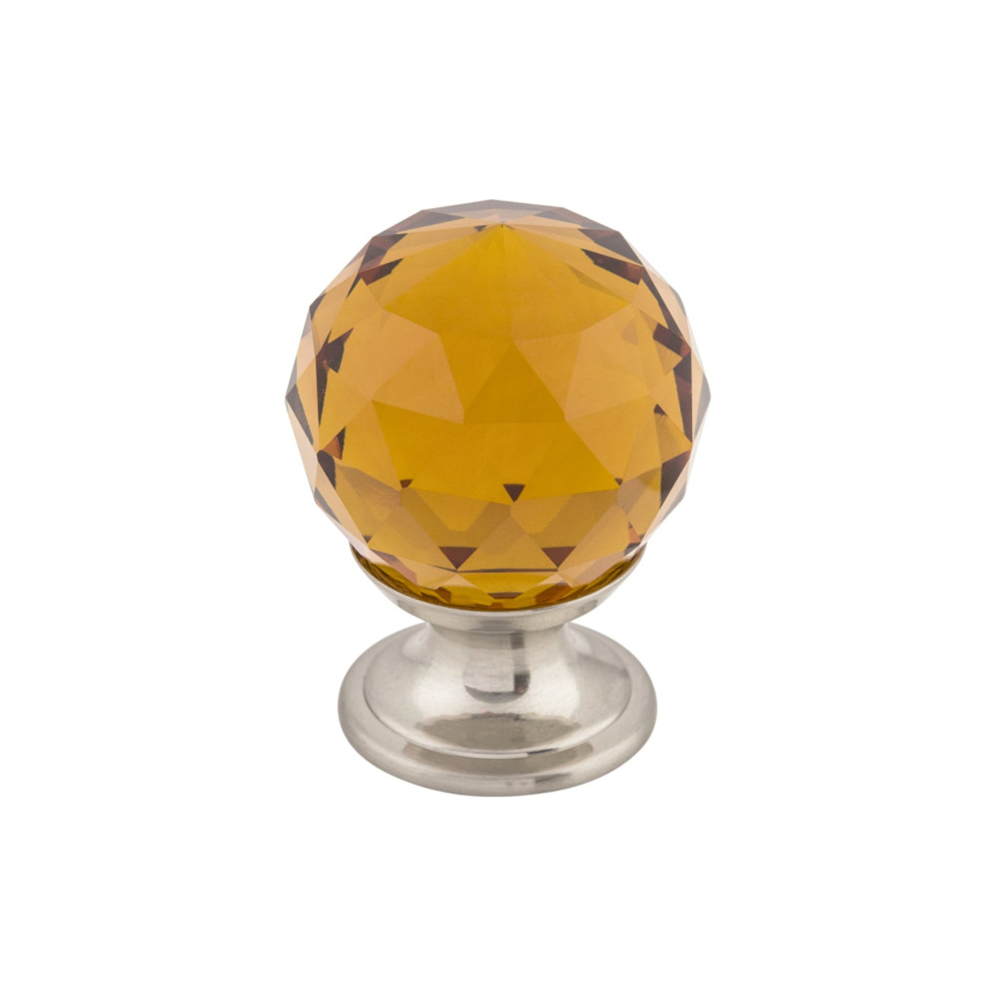 Top Knobs Wine Crystal Round Knob - 1 1/8" Dia. - Brushed Satin Nickel