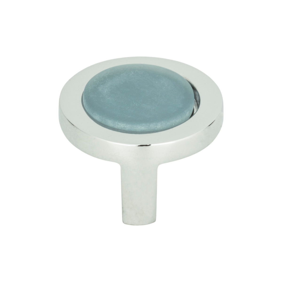 Atlas Spa -Round Knob - Blue - Brushed Nickel