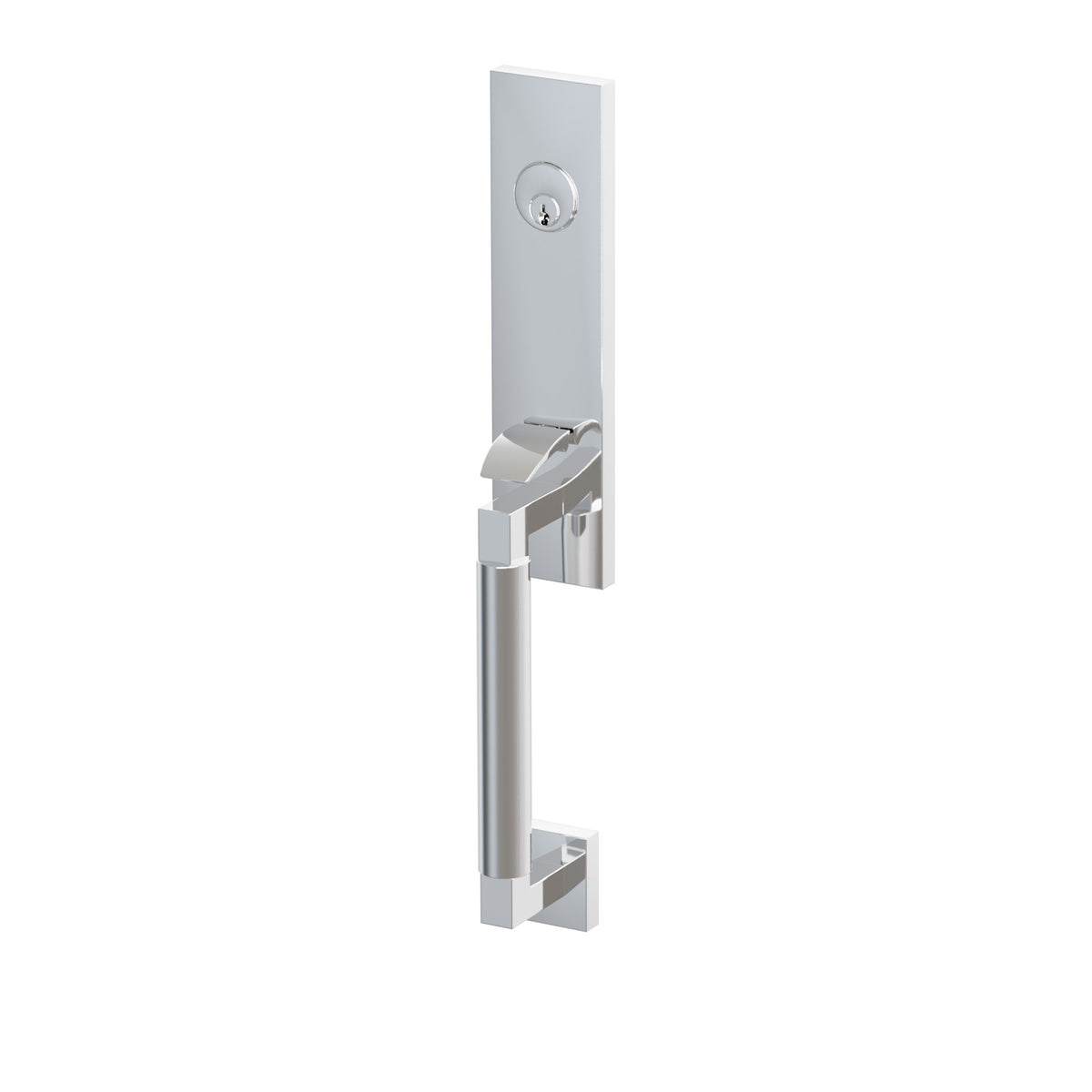 Emtek SELECT L-Square Smooth Monolithic Entrance Handleset – Polished Chrome