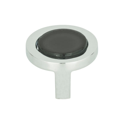 Atlas Spa -Round Knob - Black - Brushed Nickel