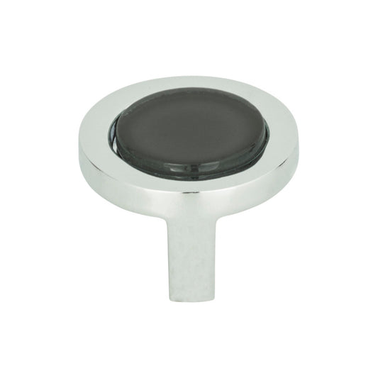 Atlas Spa -Round Knob - Black - Brushed Nickel