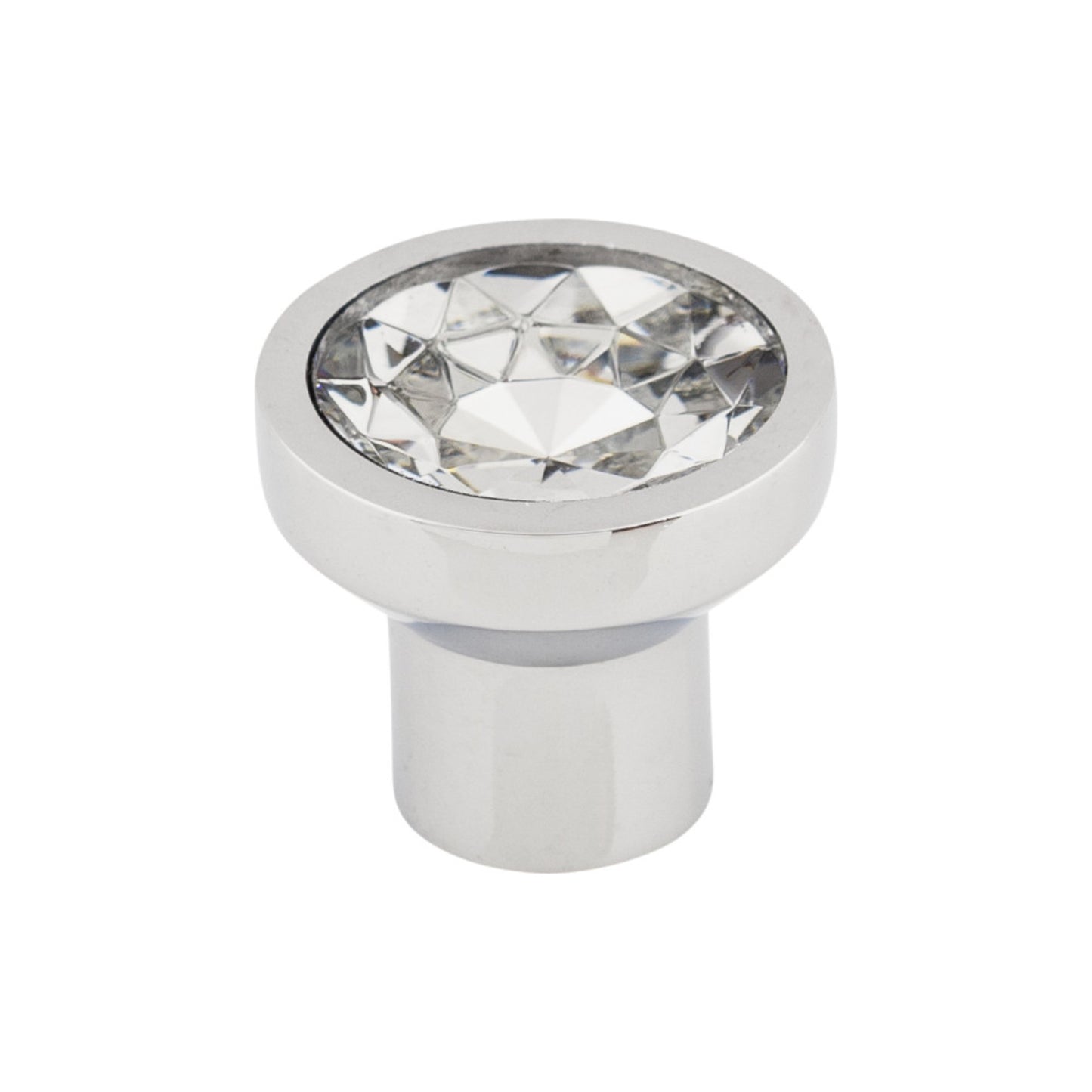 Top Knobs Wentworth Crystal 13/16" Diameter Round Knob - Polished Chrome