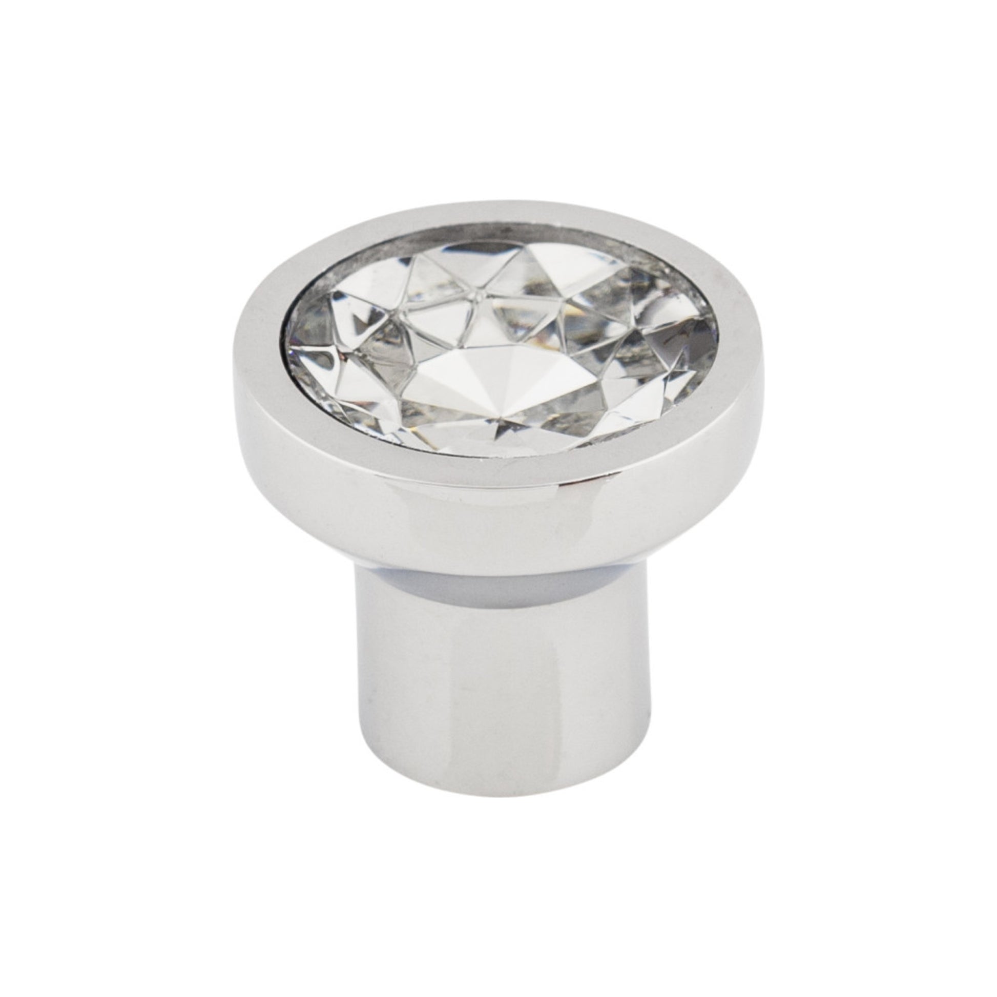 Top Knobs Wentworth Crystal 13/16" Diameter Round Knob - Polished Chrome