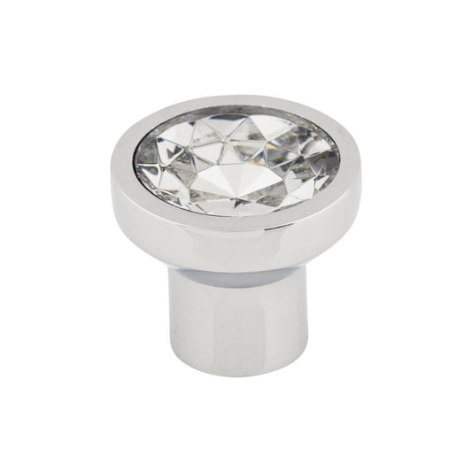 Top Knobs Wentworth Crystal 13/16" Diameter Round Knob - Polished Chrome