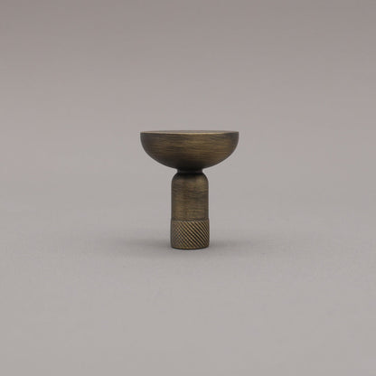Hapny Knurled Cabinet Knob - Aged Brass