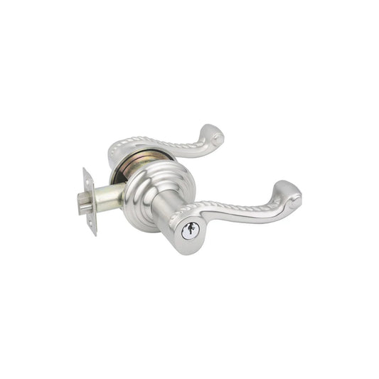 Rope Key In Lever – keyed, satin-nickel