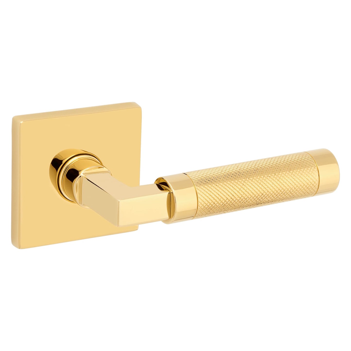 Baldwin Estate L030 Knurled Gramercy Lever Set in Non-lacquered Brass