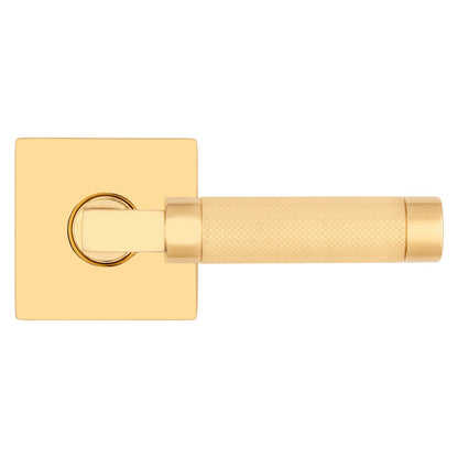 Baldwin Estate L030 Knurled Gramercy Lever Set in Non-lacquered Brass