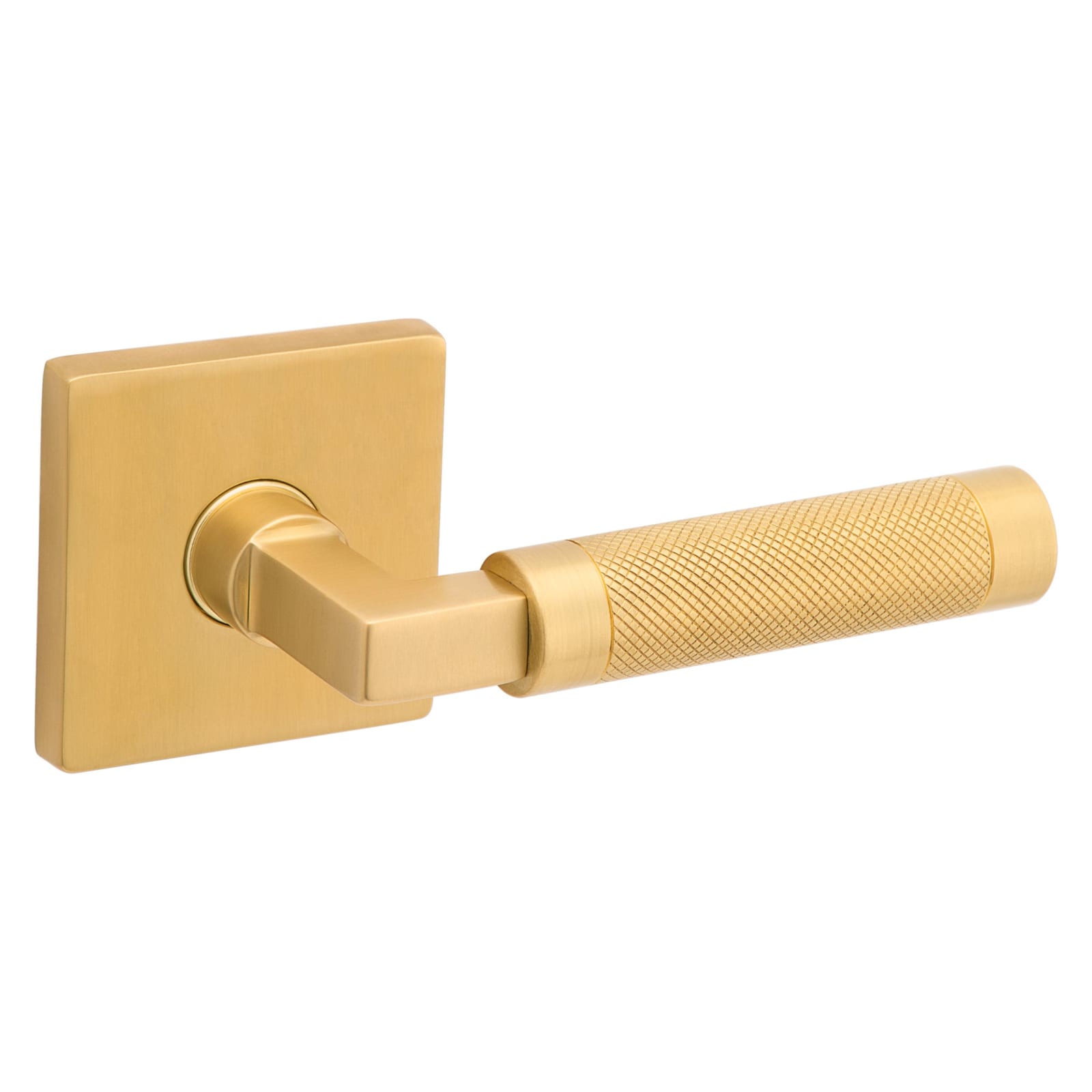 Baldwin Estate L030 Knurled Gramercy Lever Set in Vintage Brass