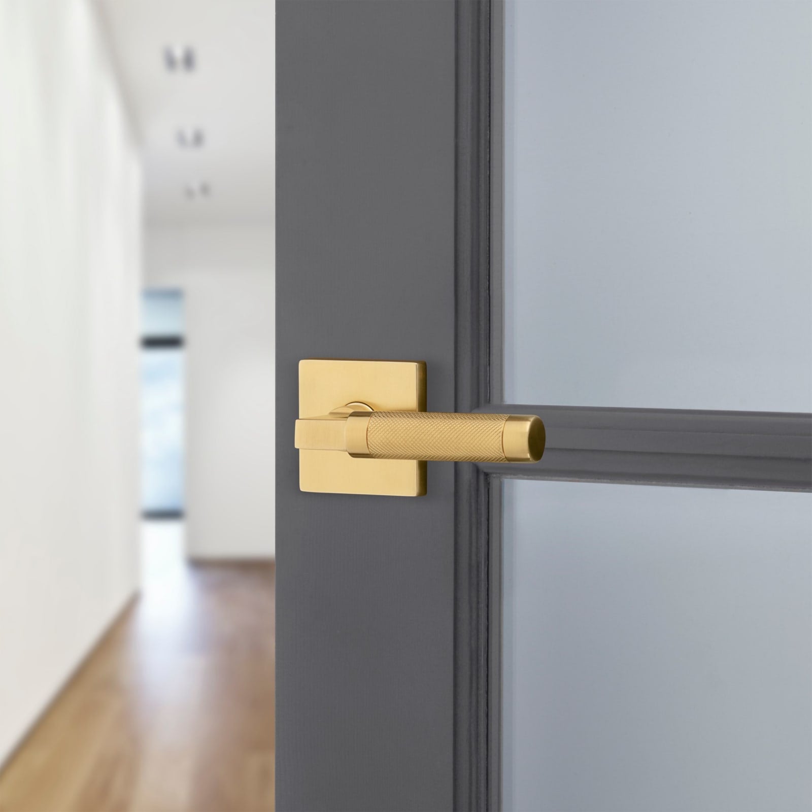 Baldwin Estate L030 Knurled Gramercy Lever Set in Lifetime (PVD) Satin Brass