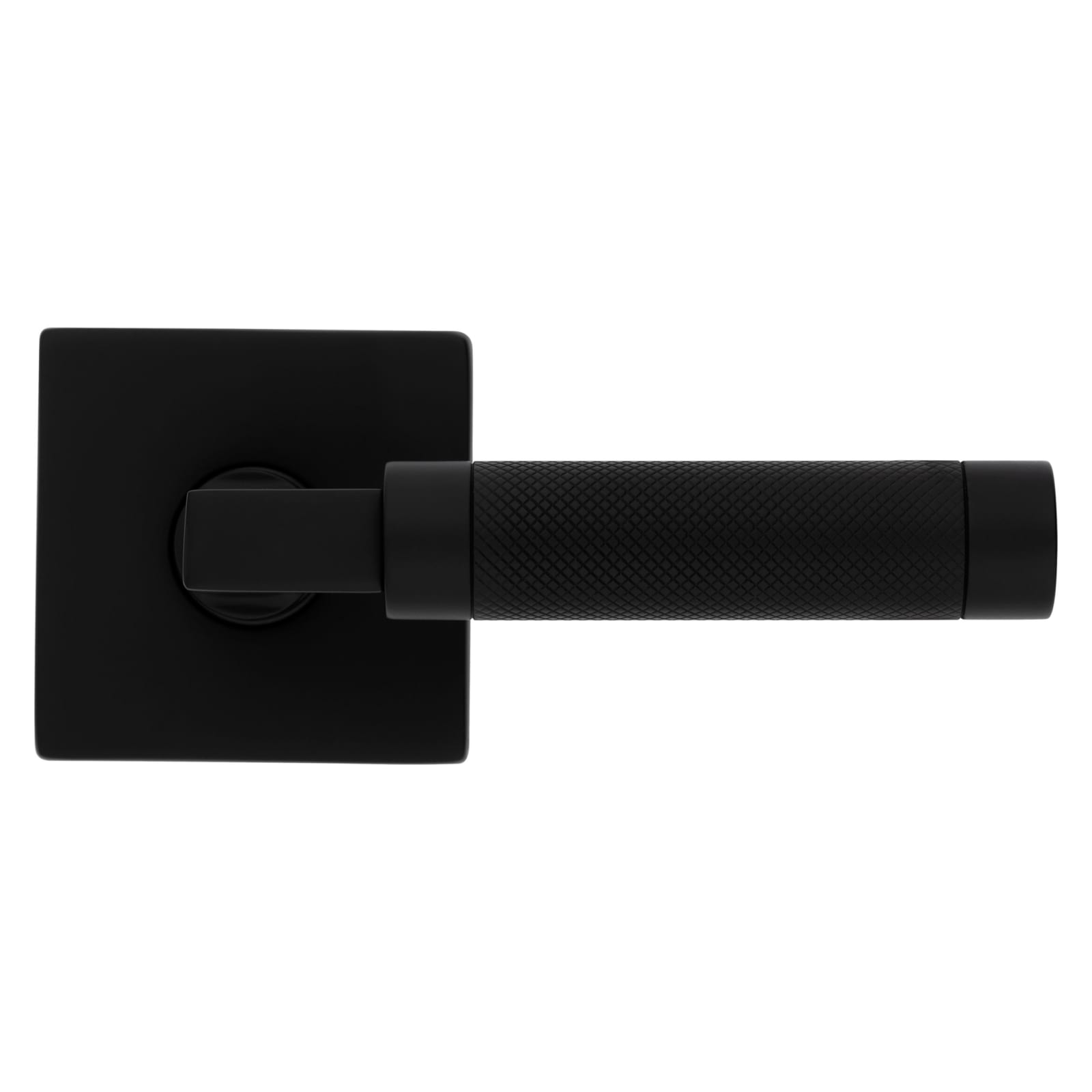 Baldwin Estate L030 Knurled Gramercy Lever Set in Satin Black