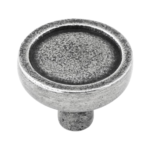 Ashley Norton Mason Round Pewter Cabinet Knob - Pewter