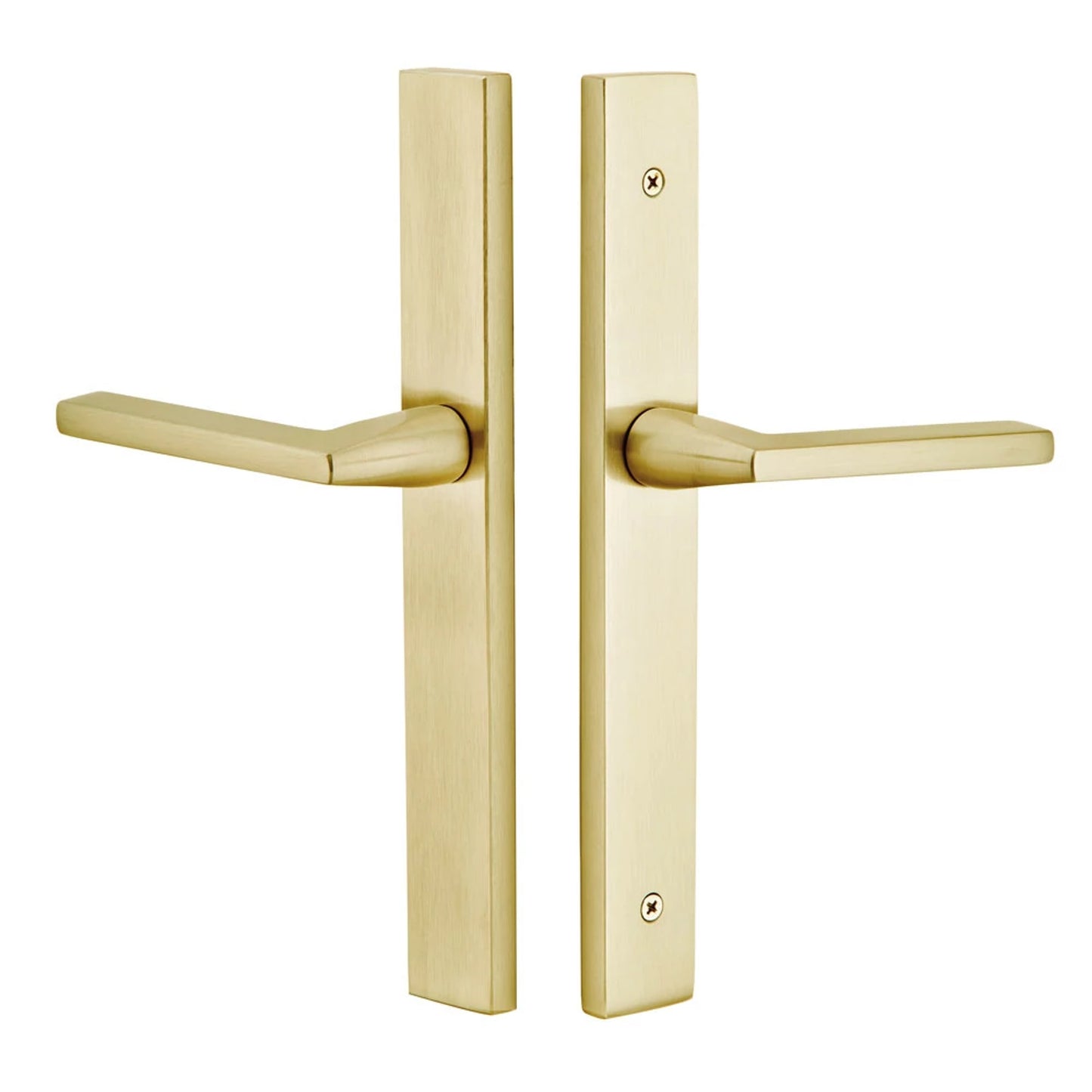 STRETTO Modern Rectangular 1-1/2" x 11" Narrow Trim Lockset – Satin Brass