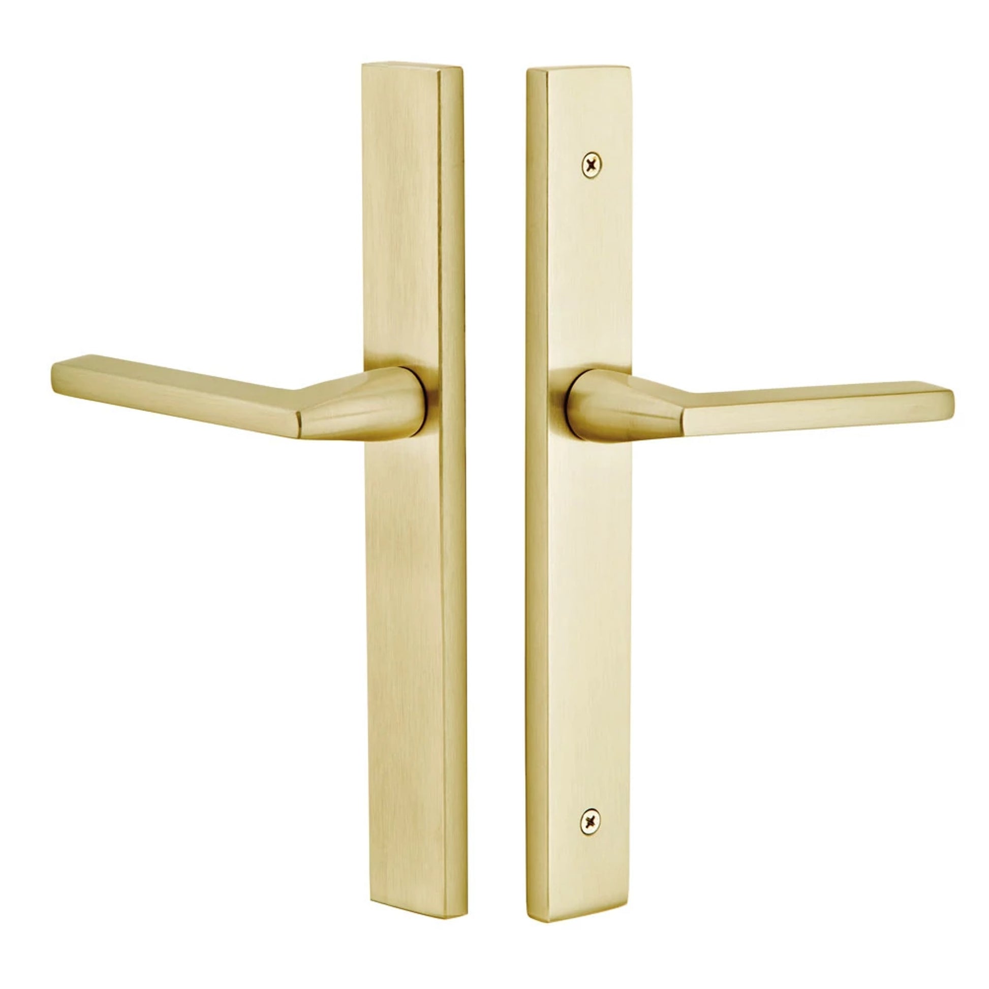 STRETTO Modern Rectangular 1-1/2" x 11" Narrow Trim Lockset – Satin Brass