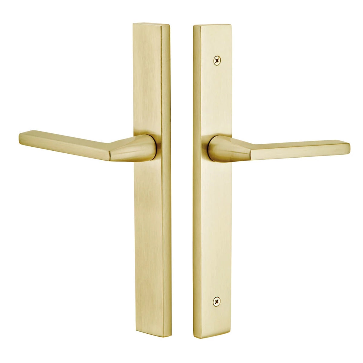 STRETTO Modern Rectangular 1-1/2" x 11" Narrow Trim Lockset – Satin Brass