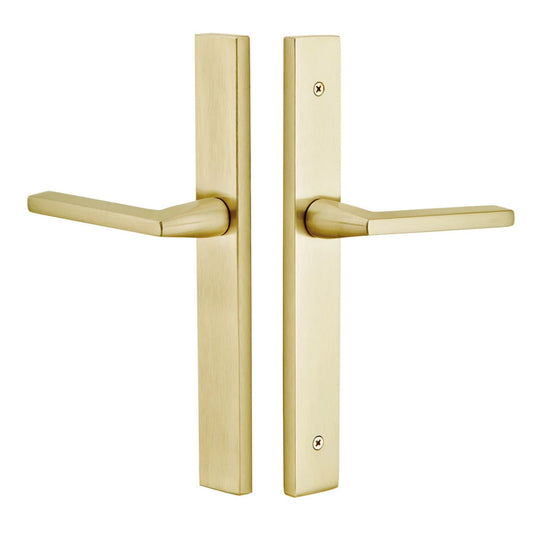 STRETTO Modern Rectangular 1-1/2" x 11" Narrow Trim Lockset – Satin Brass