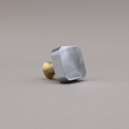 Hapny Mod Cabinet Knob - Polished Chrome / Satin Brass