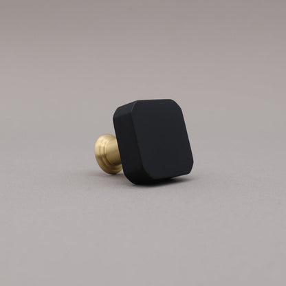 Hapny Mod Cabinet Knob - Matte Black / Satin Brass