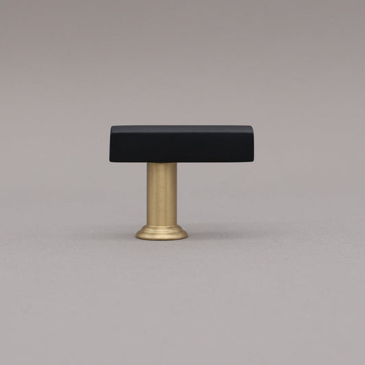 Hapny Mod Cabinet T-Knob - Matte Black / Satin Brass