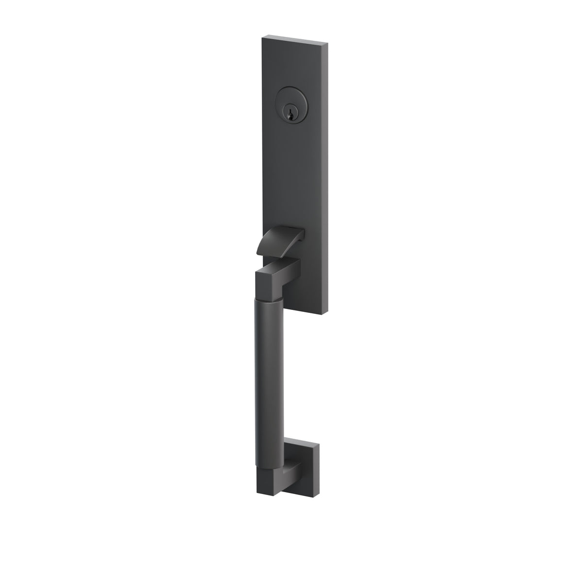 Emtek SELECT L-Square Smooth Monolithic Entrance Handleset – Flat Black