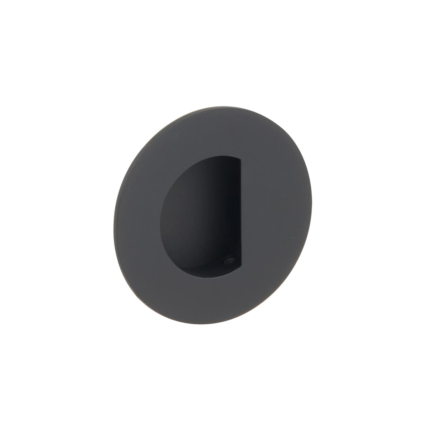 Round Flush Pull with Half Moon Pocket