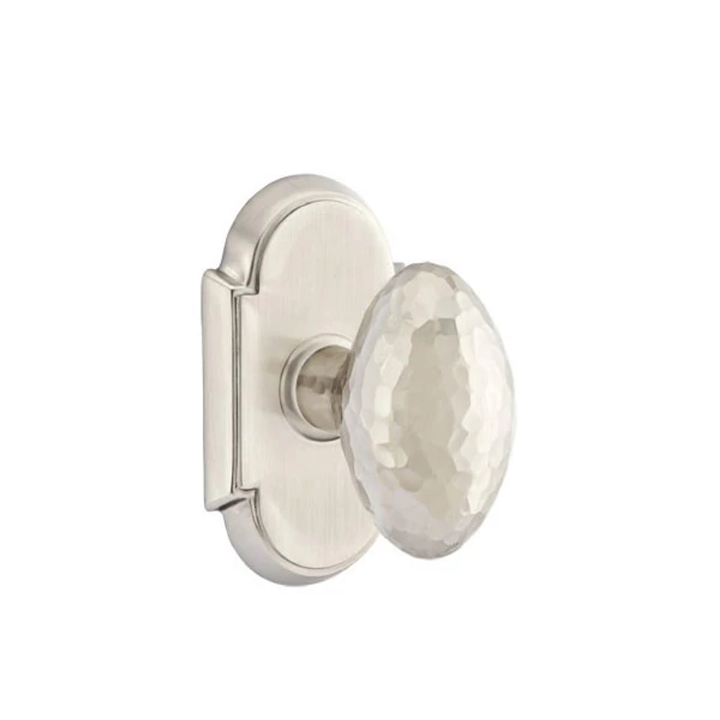 Hammered Egg Knob Satin Nickel