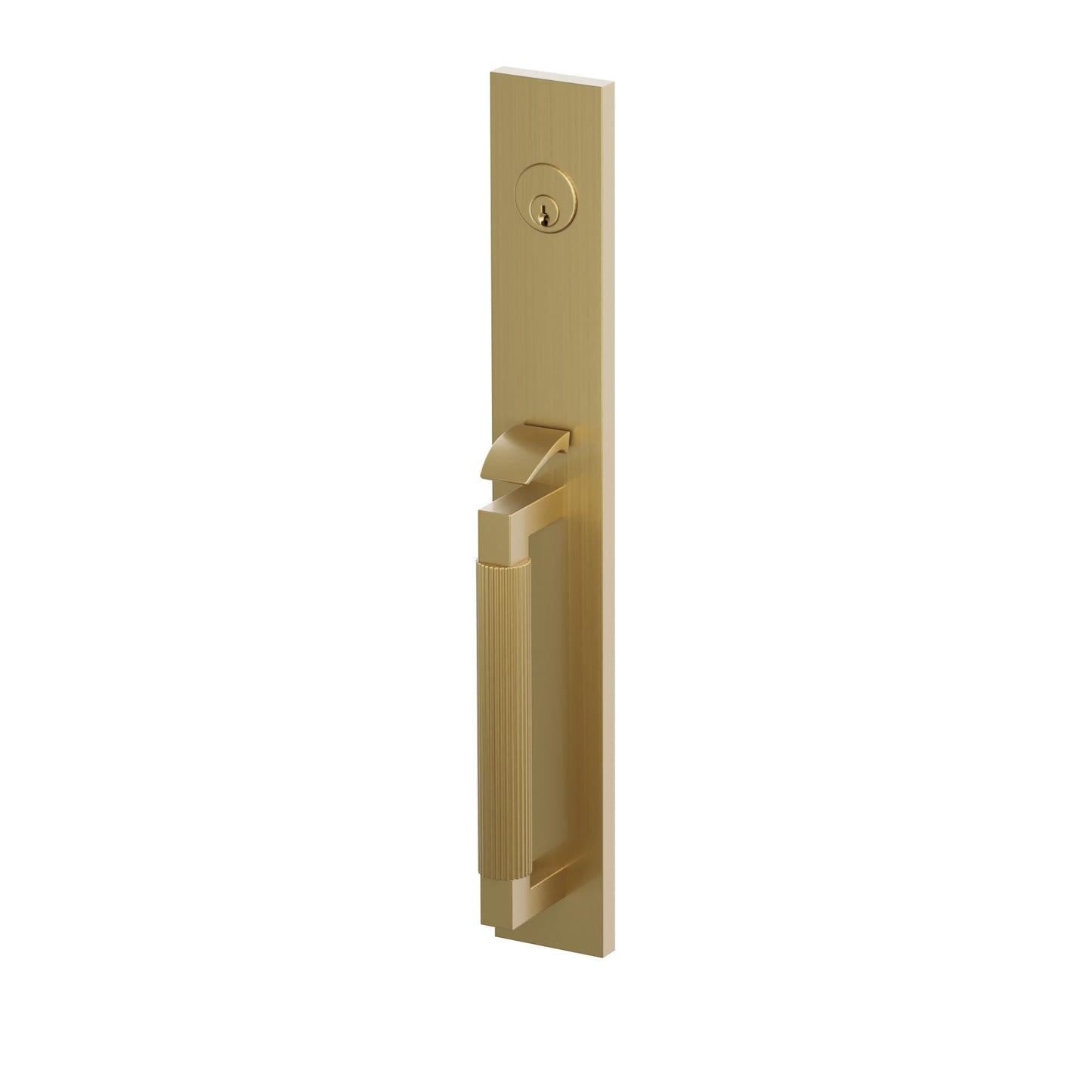 Emtek SELECT L-Square Straight Knurled Full Length Entrance Handleset – French Antique