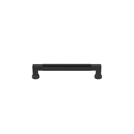 Ashley Norton Knurled Bauhaus Cabinet Pull - 6" CTC - Black