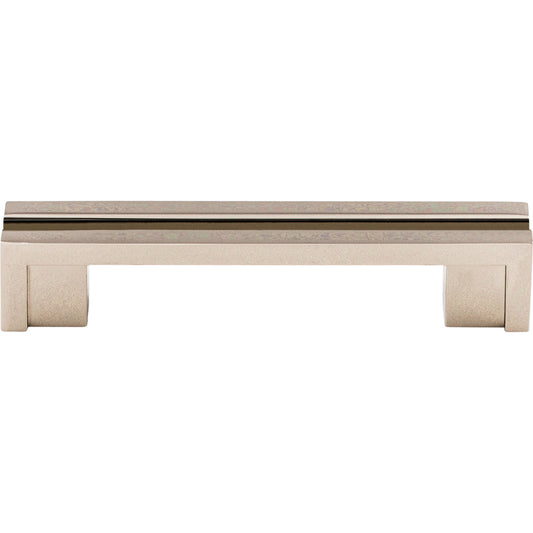 Top Knobs Flat Rail Bar Pull - 3 1/2" CTC - Brushed Satin Nickel
