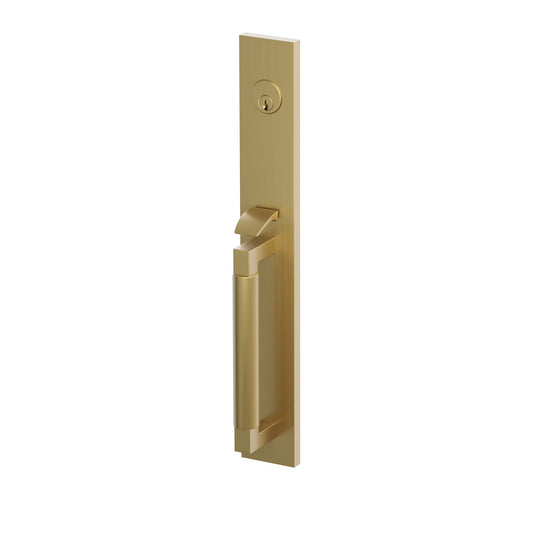 Emtek SELECT L-Square Smooth Full Length Entrance Handleset – French Antique