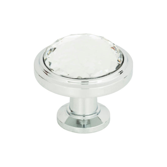 Atlas Legacy Crystal Round Knob - Brushed Nickel
