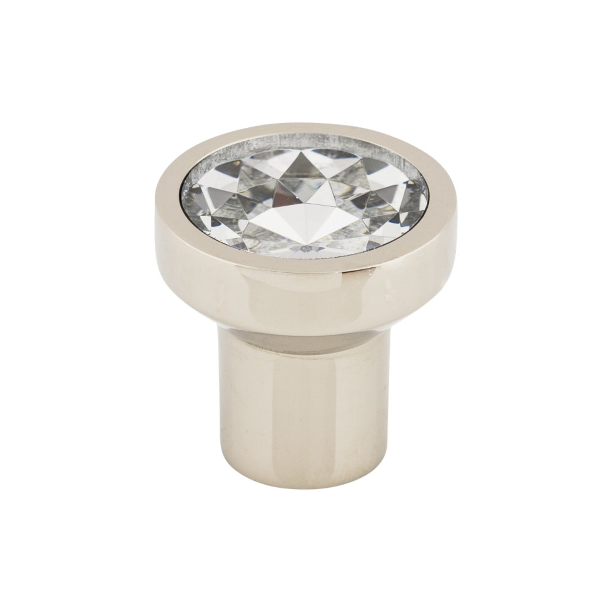 Top Knobs Wentworth Crystal 1 1/8" Diameter Round Knob - Polished Nickel