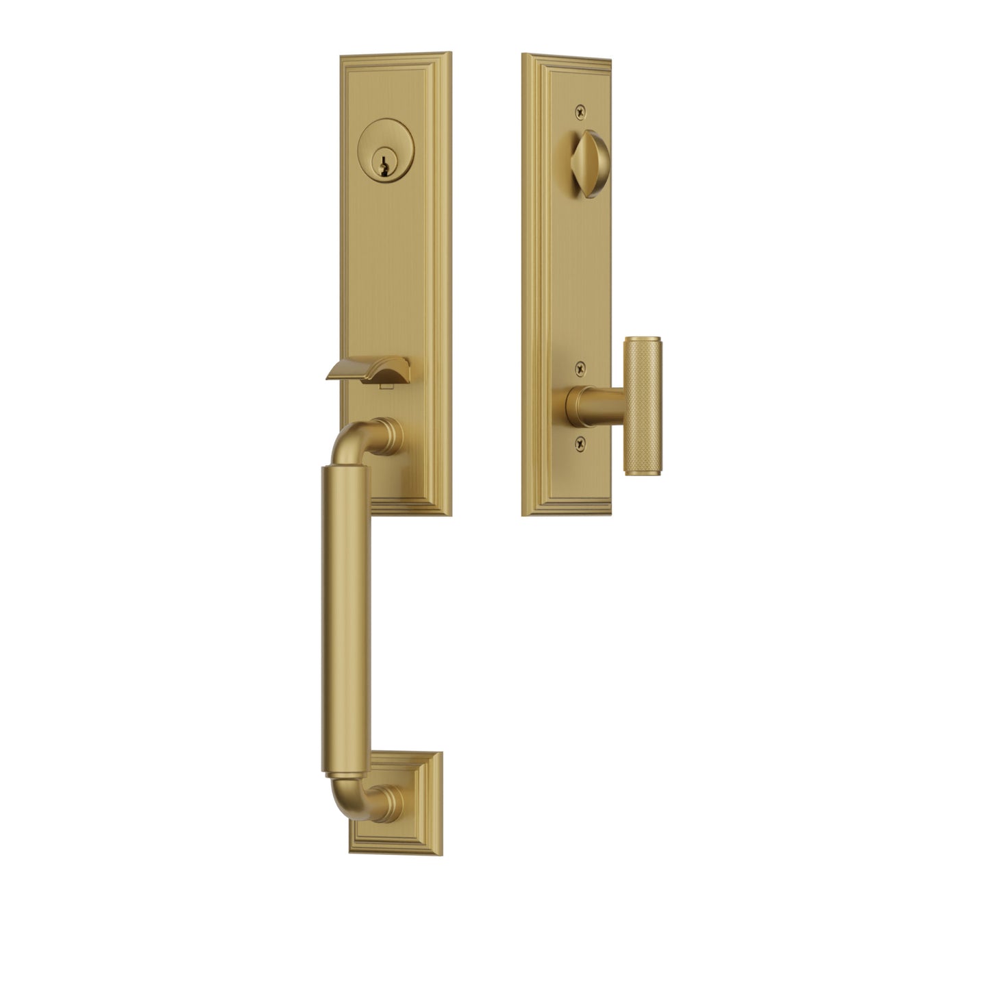 Emtek Manning Monolithic Mortise Entrance Handleset – French Antique