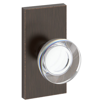 Baldwin Reserve Contemporary Crystal Knob, Contemporary 5" Rose, Venetian Bronze