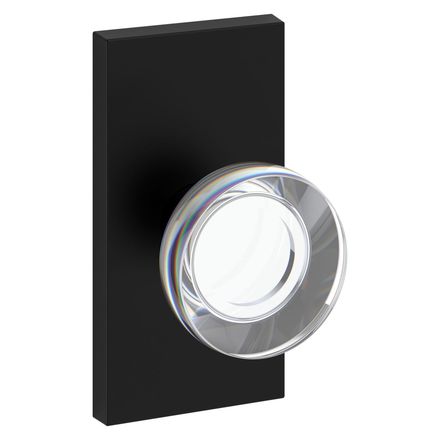 Baldwin Reserve Contemporary Crystal Knob, Contemporary 5" Rose, Satin Black