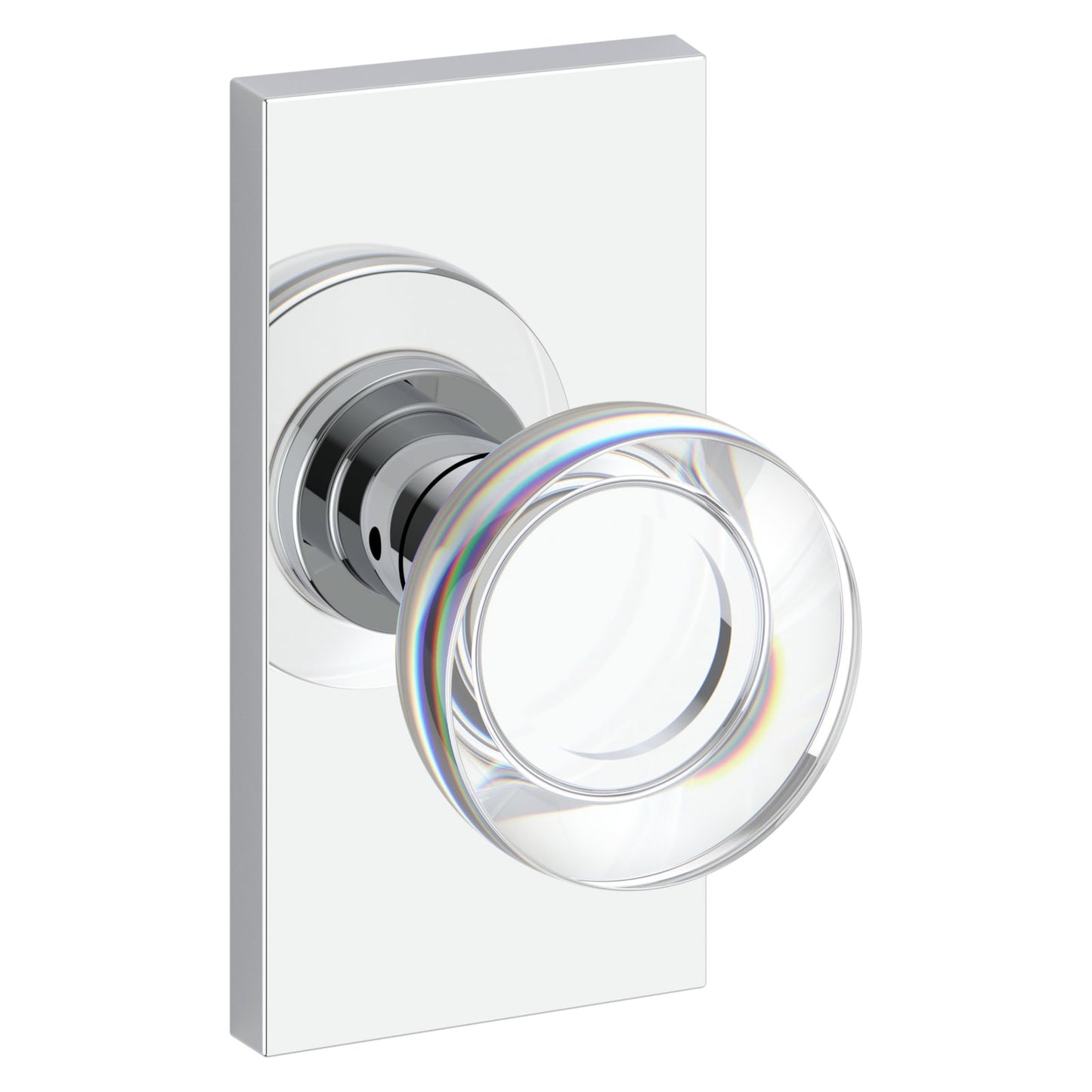 Baldwin Reserve Contemporary Crystal Knob, Contemporary 5" Rose, Polished Chrome