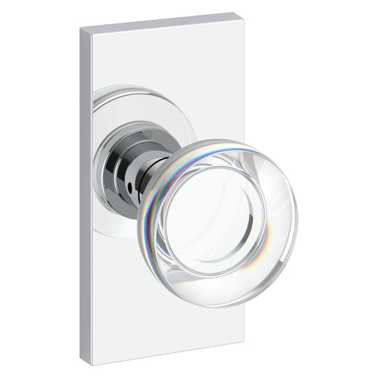 Baldwin Reserve Contemporary Crystal Knob, Contemporary 5" Rose, Polished Chrome
