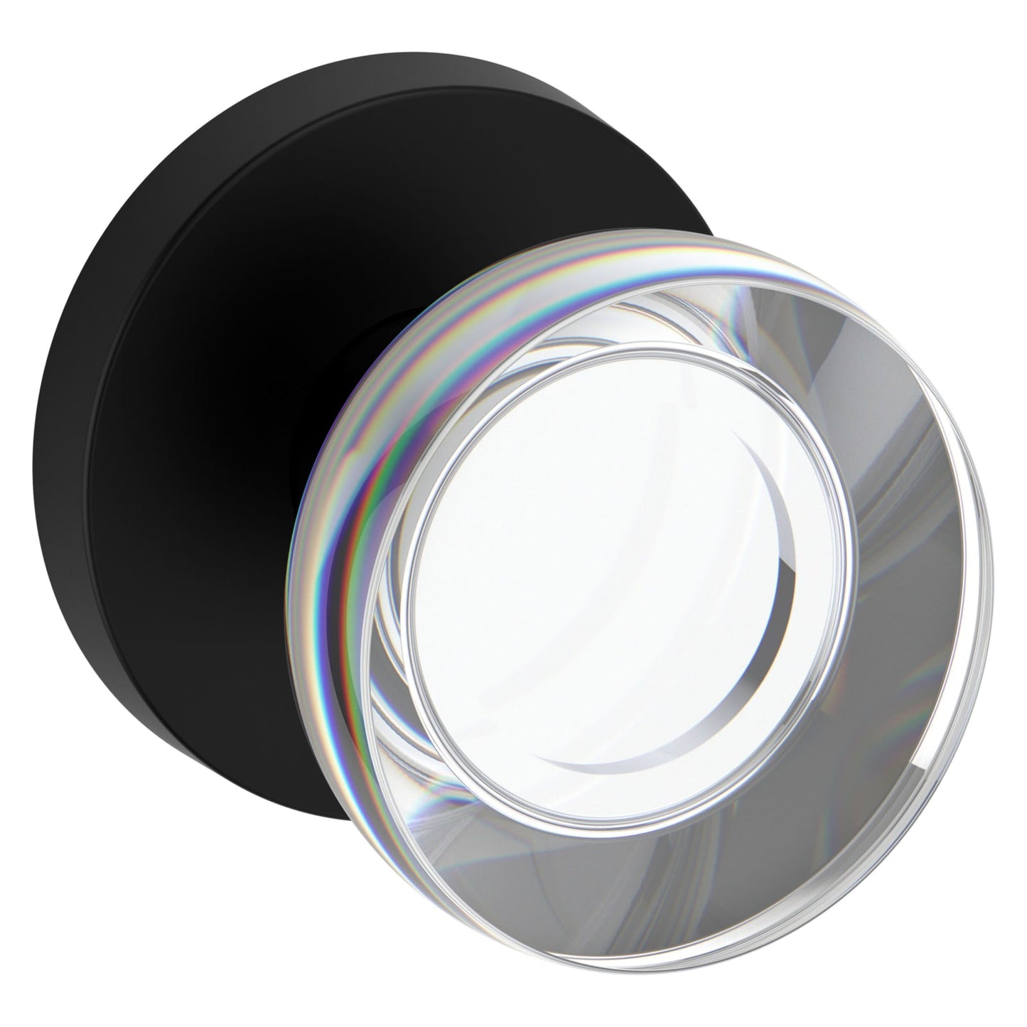 Baldwin Reserve Contemporary Crystal Knob, Contemporary Round Rose, Satin Black