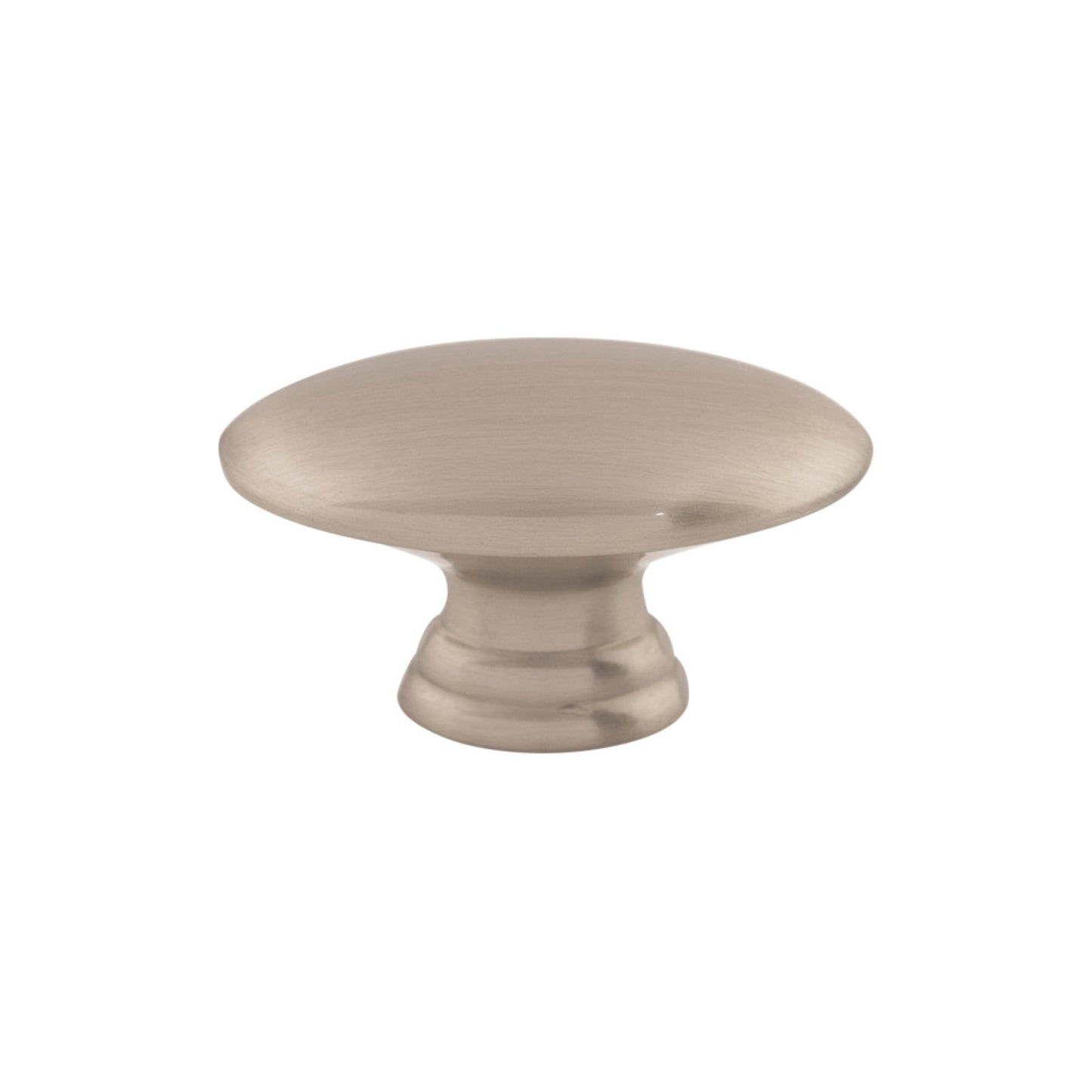 Top Knobs Flat Oval Oval Knob - Brushed Satin Nickel
